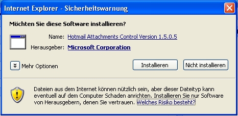 Warnhinweis von Windows